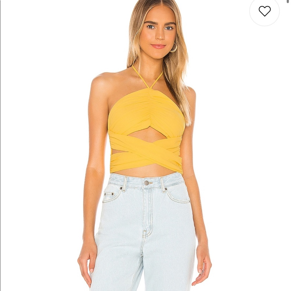 Revolve Harlie Halter Top in Yellow